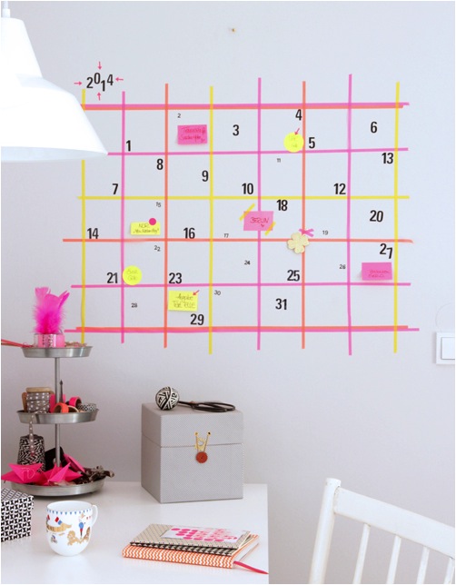 DIY washi tape calendar