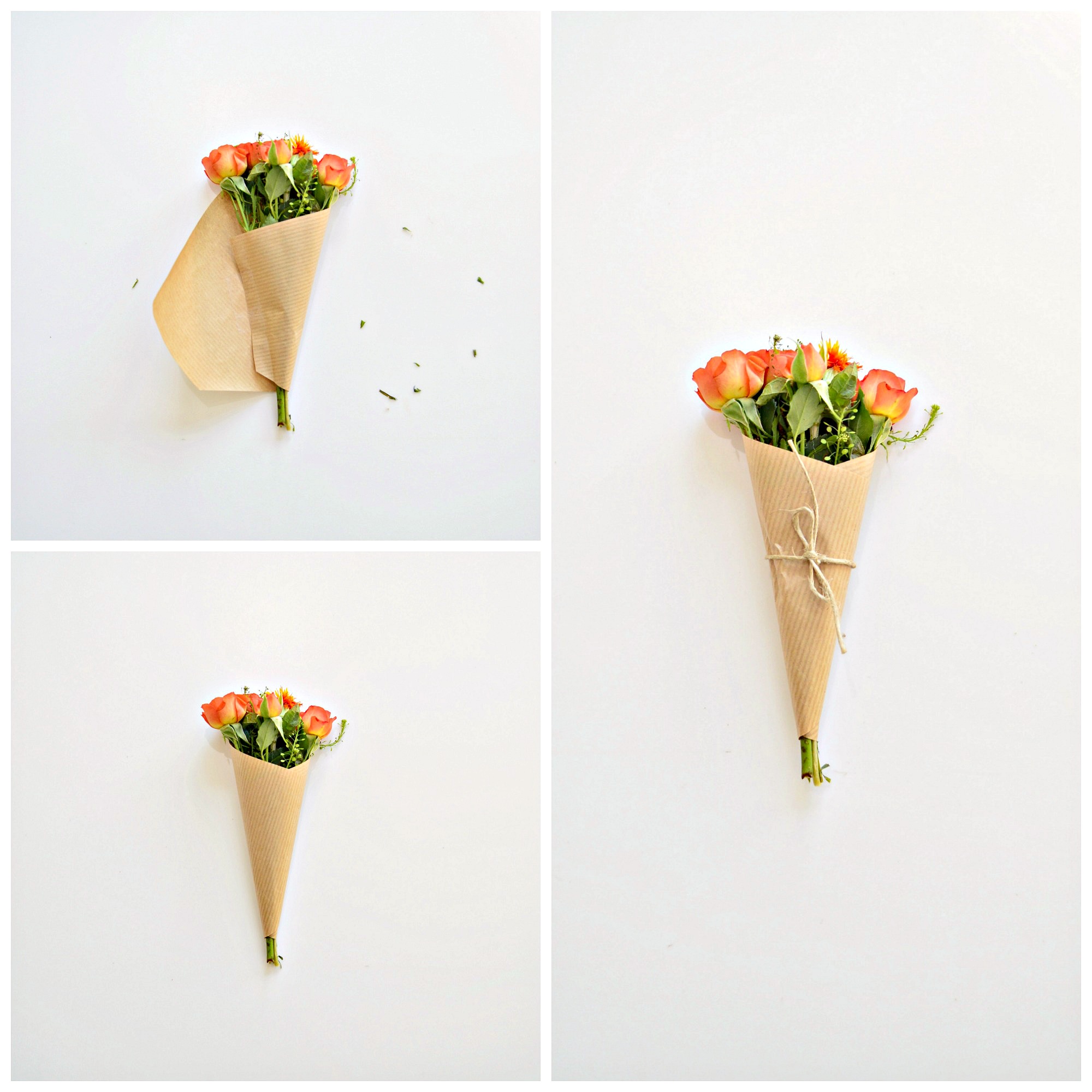 how to wrap a mini bouquet diy