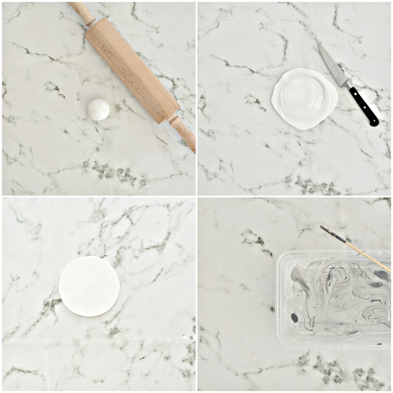 how to make faux marble coasters