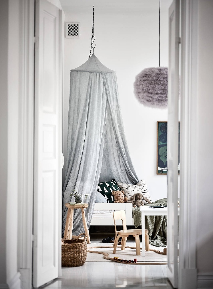grey and white kids room