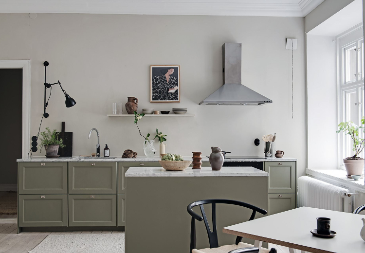 how to style a green kitchen