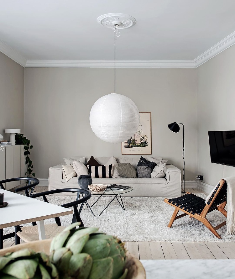 grey living room Scandinavian
