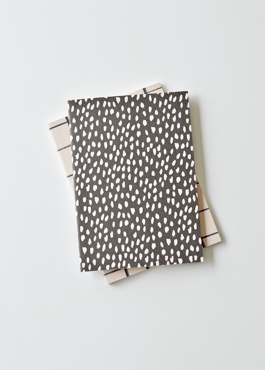A5 notebook in black and white