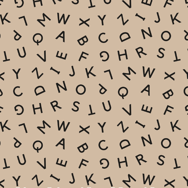 alphabet print gift wrapping paper