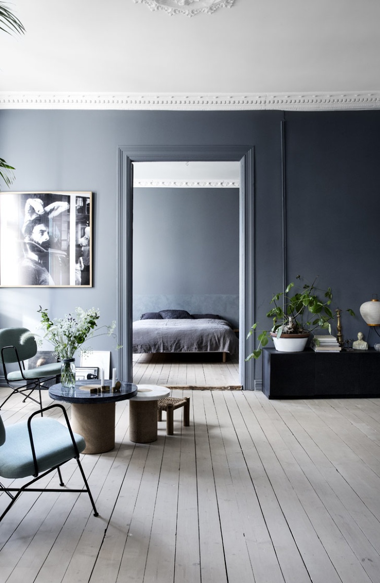 blue walls for living room