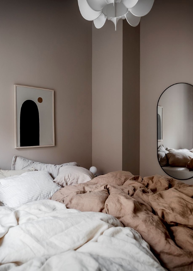 beige Scandinavian bedroom
