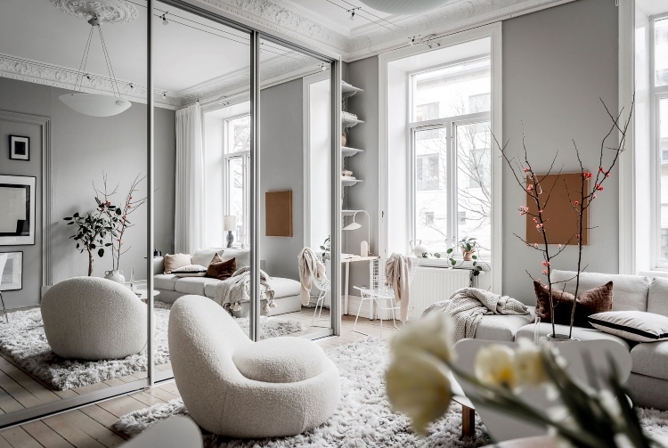 small Swedish living room