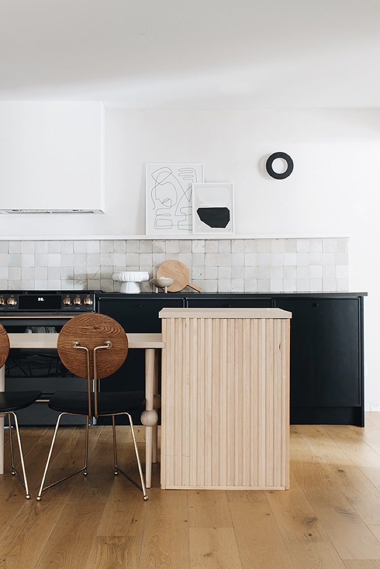 kitchen island with Ikea cabinets