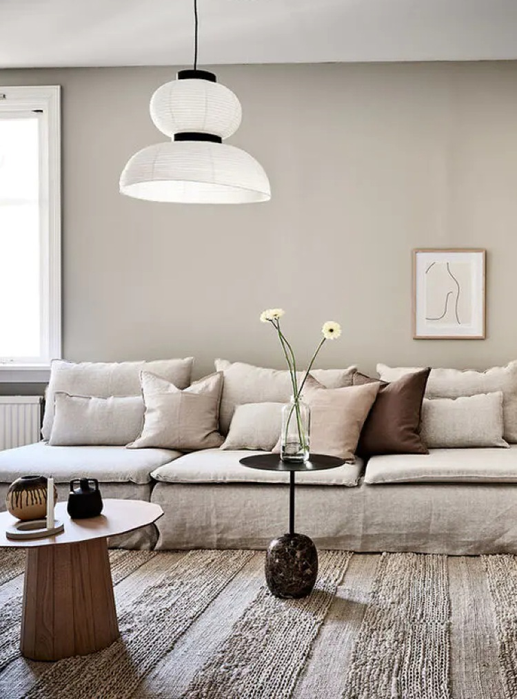 warm beige Scandi living room
