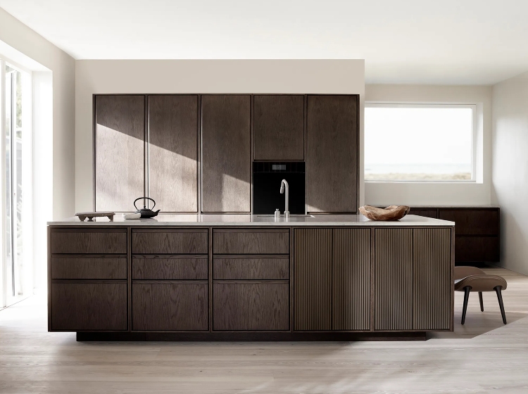 minimalist dark wood kitchen idea