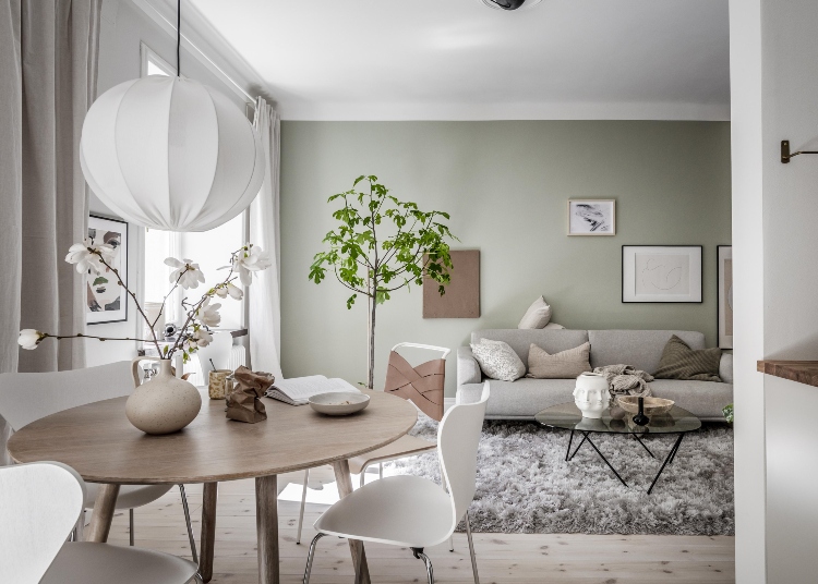 mint green living room