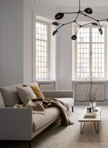Image showcasing home tour | warm minimalist Scandinavian apartment with beautiful ...