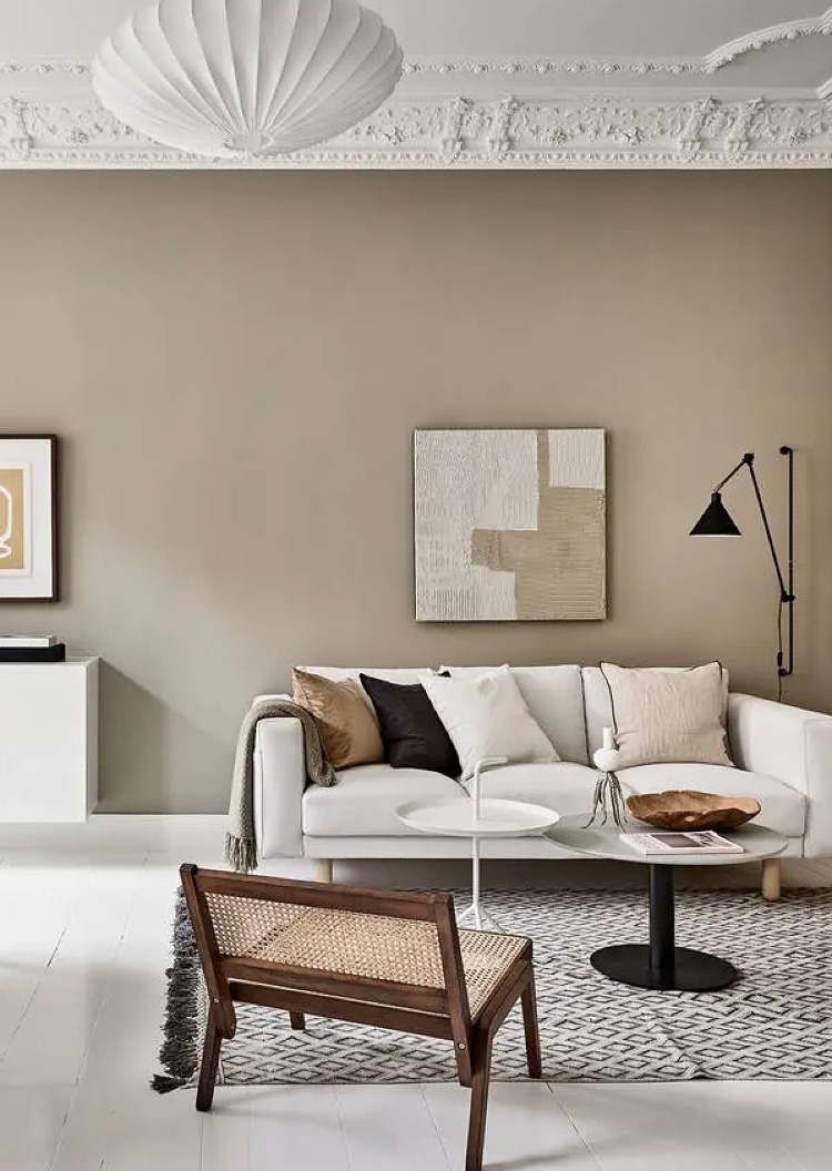 beige and white living room