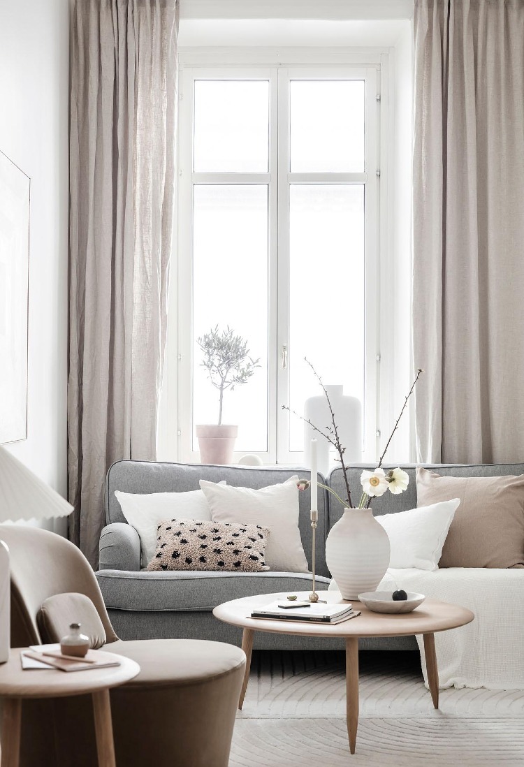 grey beige living room decor