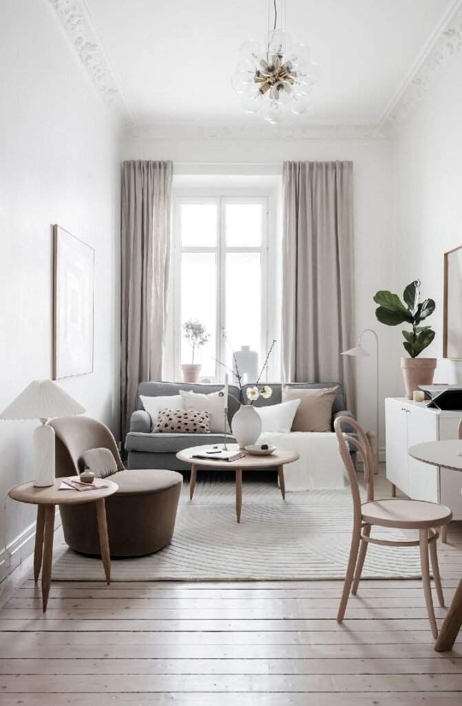 View of Home tour | bright white Swedish apartment with lots of ideas for small ...