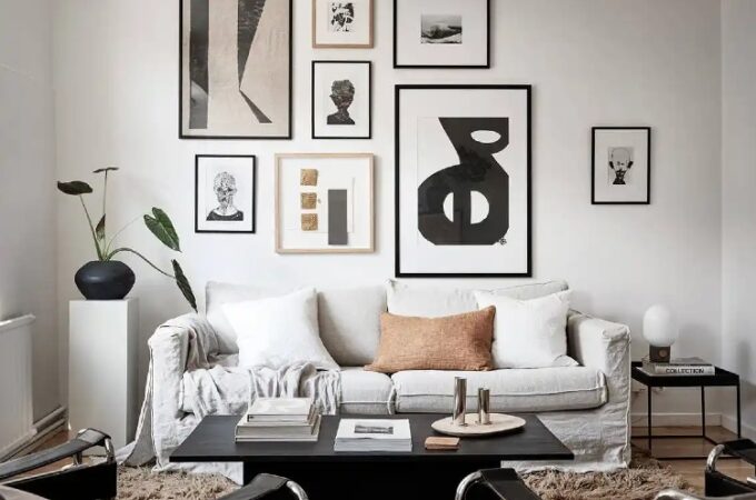 how to choose wall art for a warm minimalist living room - DIY home ...
