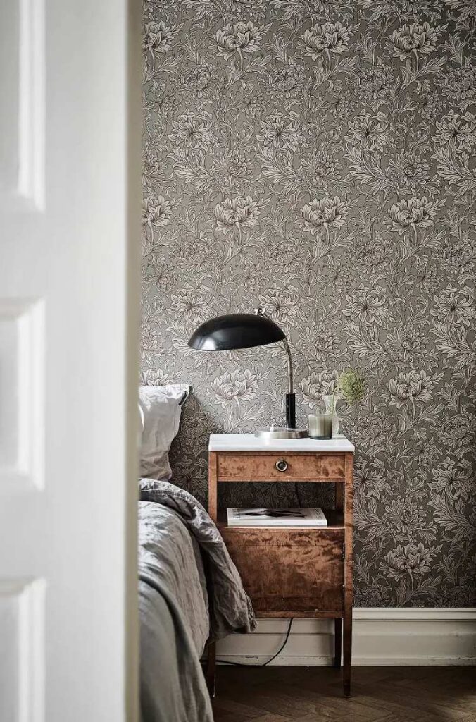 Curated visual reference: Dreamy Scandi Bedrooms With Nature Inspired Wallpaper Photo Inspiration