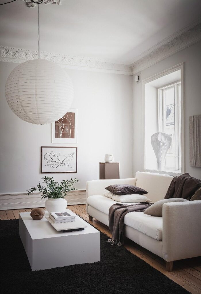 Picture of home tour | warm minimalist Swedish apartment with cosy beige and brown ...