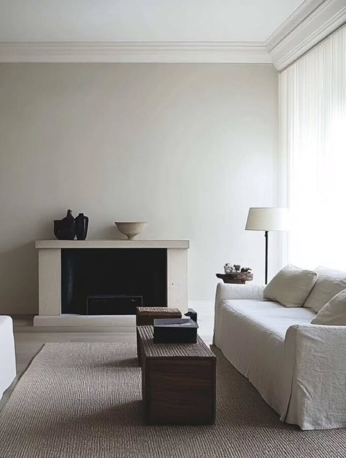 minimal monochrome living room