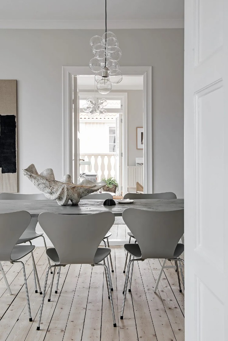 statement sculpture on dining table