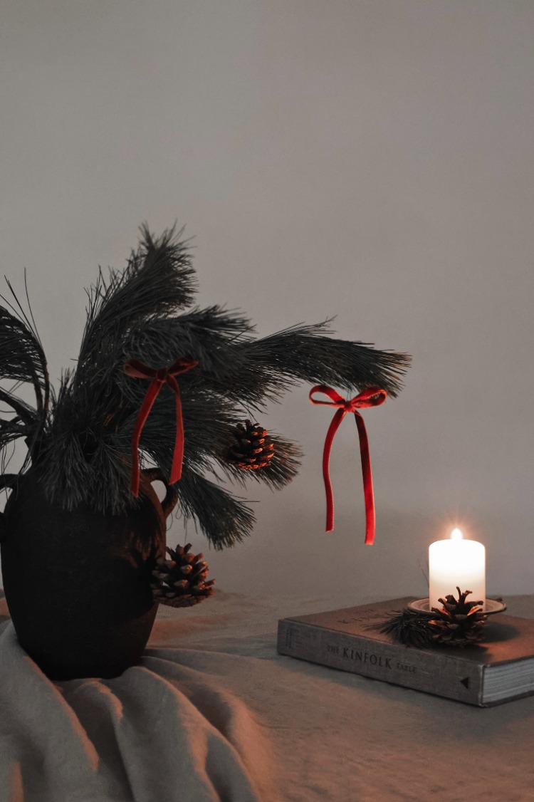 DIY pine branch decoration