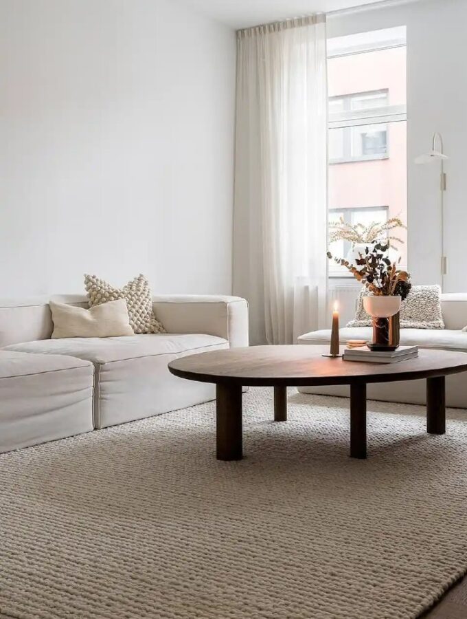 all white living room