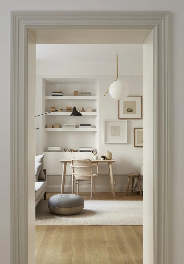 minimal calm home office