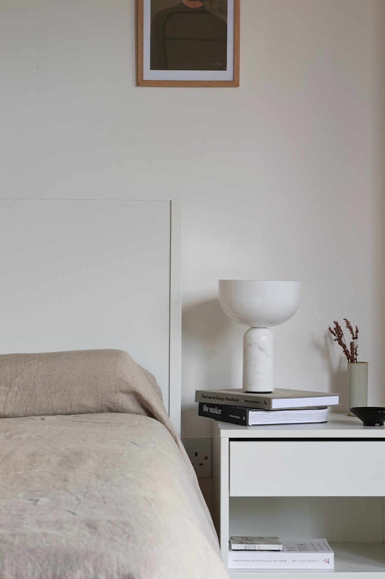 minimal bedside table styling