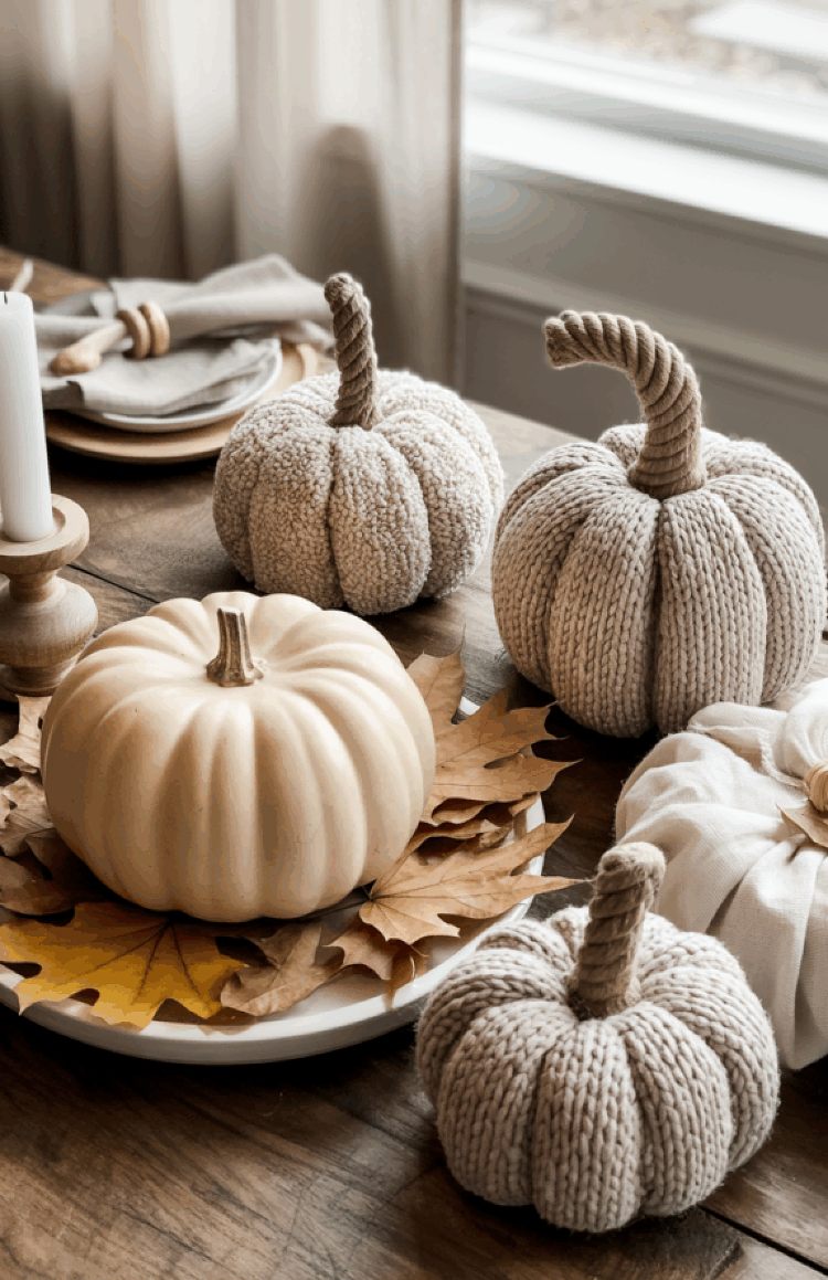 DIY fabric pumpkins